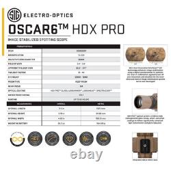SIG SAUER OSCAR6 HDX PRO 16-32x60mm Image Stabilized FDE Spotting Scope