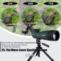 SV28 Spotting Scopes with Tripod, Angled 25-75x70mm Spotter Scope with Phone