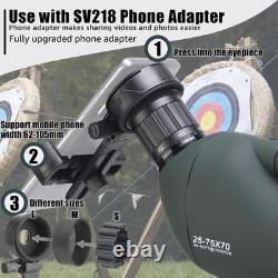 SV28 Spotting Scopes with Tripod, Angled 25-75x70mm Spotter Scope with Phone