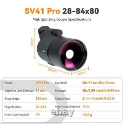 SV41Pro 80mm Mak Spotting Scope, Compact Spotter Scope, 28-84X Zoom Eyepiece