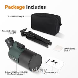 SV41Pro 80mm Mak Spotting Scope, Compact Spotter Scope, 28-84X Zoom Eyepiece