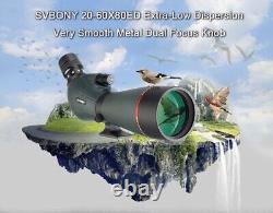 SVBONY 406P 20-60X80 ED Extra-Low Dispersion Dual Focus Spotting Scope + SV123