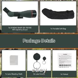 SVBONY SA401 APO Professional ED Spotting Scope 25-75X100 for Bird Watching