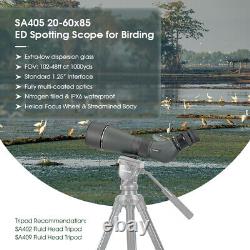 SVBONY SA405 20-60x85 ED Spotting Scope 45°Angled Best for Birding in Wetland