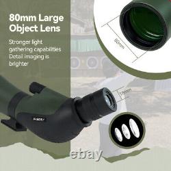 SVBONY SA412 20-60x80mm Spotting Scopes for Target Shooting and Hunting