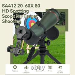 SVBONY SA412 20-60x80mm Spotting Scopes for Target Shooting and Hunting