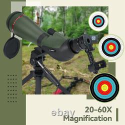 SVBONY SA412 20-60x80mm Spotting Scopes for Target Shooting and Hunting