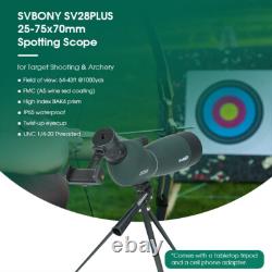 SVBONY SV28PLUS 25-75x70mm Spotting Scope With Phone Adapter for Bird Watching