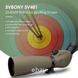SVBONY SV401 Spotting Scope 20-60x80mm 93 44ft Waterproof for shooting target