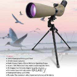SVBONY SV401 Spotting Scopes 20-60x80 45° IPX7 Waterproof FMC Birdwatching/Shoot