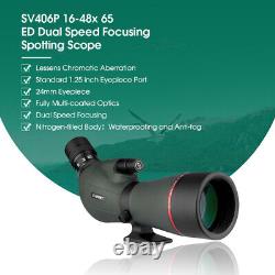 SVBONY SV406P ED Spotting Scope 16-48x65 dual focus + Table Tripod Bird watching