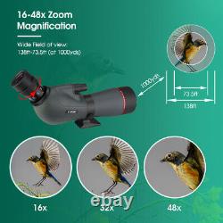 SVBONY SV406P ED Spotting Scope 16-48x65 dual focus + Table Tripod Bird watching