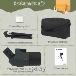 SVBONY SV41 Pro 28-84×80mm Mak Spotting Scope + SC311 IMX662 2.4G WIFI Camera