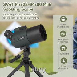 SVBONY SV41 Pro Mak Spotting Scope 28-84×80mm with Tripod Dual Focus for Shoot