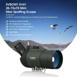 SVBONY SV41 Telescope 25-75x70 MAK Spotting Scopes Zoom powerful &1.25'' system
