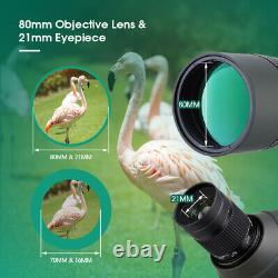 SVBONY SV411 20-60x80mm Spotting Scope FMC 21mm Eyepiece Long Range Target Shot