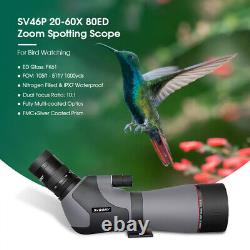 SVBONY SV46P 20-60x80 ED Spotting Scope Waterproof Bird watching + Table Tripod