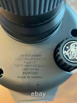 Smith & Wesson 20-60x80mm Spotting Scope with hard case, tripod and window mount