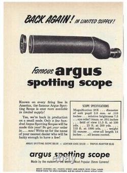 Spotting Scope Argus Super Grade USA Made (Maker M49 Vietnam Era Scope)