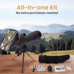 Spotting Scope Premium Optics 25-75x85 with Tripod Black