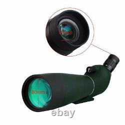 Spotting Scope SV28 Telescope SVBONY 20-60x80 BAK4 Prism Refractor Angled US