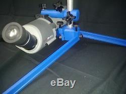 Spotting scope stand 7/8 rod-High Power-Small-bore-ADJUSTABLE LEGS-BLUE, PRS