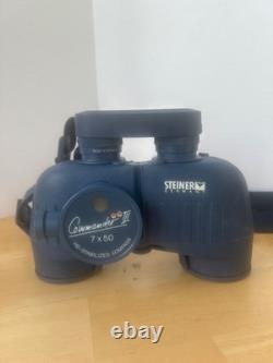 Steiner Commander III 7X50 HD Stabilized binoculars. The color is blue in good c
