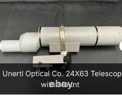 Straight Grey J. UNERTL 24x63 Spotting Scope. Nice