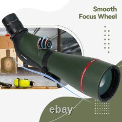 Svbony SA412 20-60×80 HD FMC Spotting Scope 1.25'' Eyepiece for Target Shooting