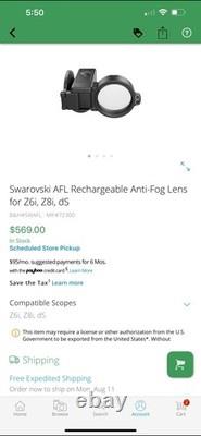 Swarovski AFL Rechargeable Anti-Fog Lens for Z6i, Z8i, ds