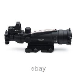 TA11 3.5X35 Real Red Fiber Optic Illuminated Glass Riflescope with Red Dot Sight