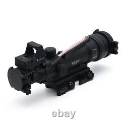 TA11 3.5X35 Real Red Fiber Optic Illuminated Glass Riflescope with Red Dot Sight