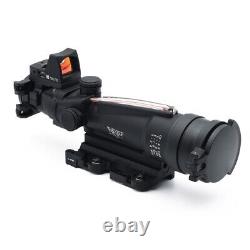 TA11 3.5X35 Real Red Fiber Optic Illuminated Glass Riflescope with Red Dot Sight