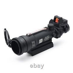 TA11 3.5X35 Real Red Fiber Optic Illuminated Glass Riflescope with Red Dot Sight