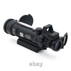 TA11 3.5X35 Real Red Fiber Optic Illuminated Glass Riflescope with Red Dot Sight