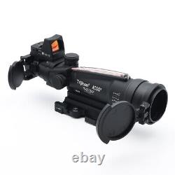 TA11 3.5X35 Real Red Fiber Optic Illuminated Glass Riflescope with Red Dot Sight