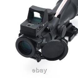 TA11 3.5X35 Real Red Fiber Optic Illuminated Glass Riflescope with Red Dot Sight