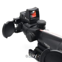 TA11 3.5X35 Real Red Fiber Optic Illuminated Glass Riflescope with Red Dot Sight