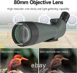 Telescopio De Observación 20-60x80 Con Adaptador Para Teléfono Y Trípode, HD NEW