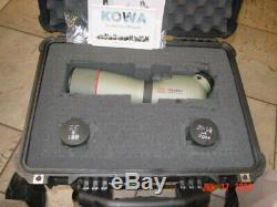 Unused Kowa TSN-883 PROMINAR 88mm Angled Spotting Scope with 20x60 WA + 45XLER