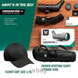 VORTEX Crossfire HD 16-48x65 Angled Spotting Scope, Storage Case, Flexfit Cap