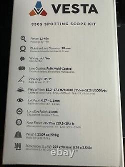 Vanguard 12-45x50mm VESTA 350S Waterproof Straight Spotting Scope Kit