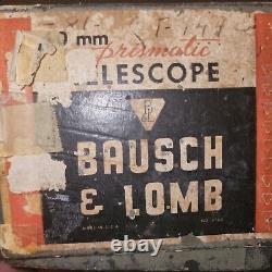 Vintage 1940s Bausch & Lomb Spotting Scope, Tags & B&L Letter From 1951