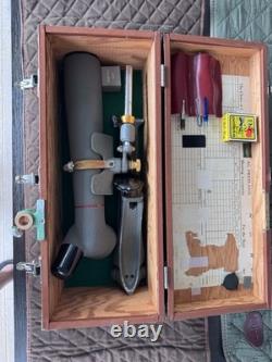 Vintage Freeland Range Box, Freeland Bipod, Bushnell Spacemaster 25-40x Scope