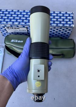 Vintage Nikon Spotting Scope D=60 with 20x & 40x Eyepiece & Leather Case + Box