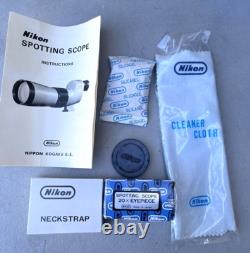 Vintage Nikon Spotting Scope D=60 with 20x & 40x Eyepiece & Leather Case + Box