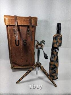 Vintage Spotting Snipers Scope Japan Painted Camo Tripod With Case 15-50x60