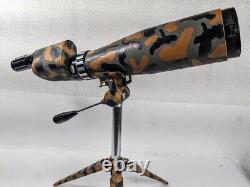 Vintage Spotting Snipers Scope Japan Painted Camo Tripod With Case 15-50x60