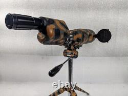 Vintage Spotting Snipers Scope Japan Painted Camo Tripod With Case 15-50x60