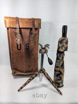 Vintage Spotting Snipers Scope Japan Painted Camo Tripod With Case 15-50x60